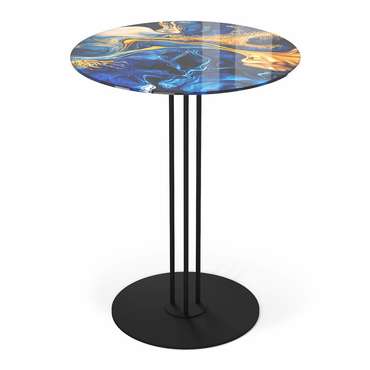 Кофейный стол Cosmic сине-золотого цвета
