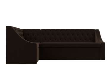 Угловой диван-кровать Мерлин коричневого цвета левый угол