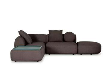 Угловой модульный диван Fabro М темно-коричневого цвета