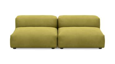 Прямой диван Фиджи сдвоенный горчично-зеленого цвета