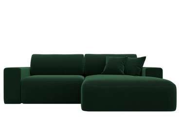 Угловой диван-кровать Лига 036 Классик темно-зеленого цвета правый угол