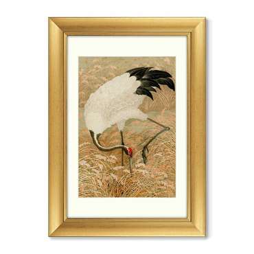 Репродукция картины в раме Sarus crane in rice field, 1884г.