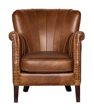 Кресло кожаное светло-коричневое