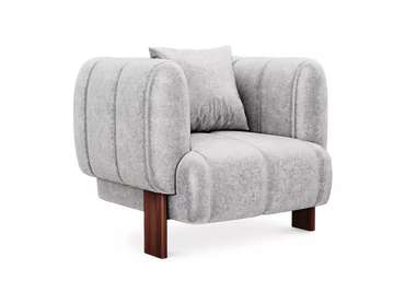 Кресло Cassis светло-серого цвета с коричневыми ножками