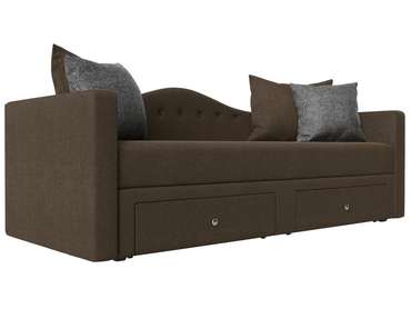Прямой диван-кровать Дориан коричневого цвета