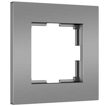 Рамка из пластика на 1 пост Slab серебро матовый W0012965