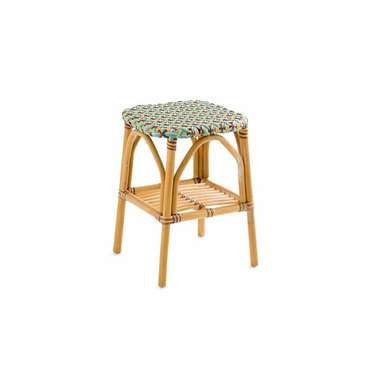Стол для терассы из плетеного ротанга Musette бежево-зеленого цвета