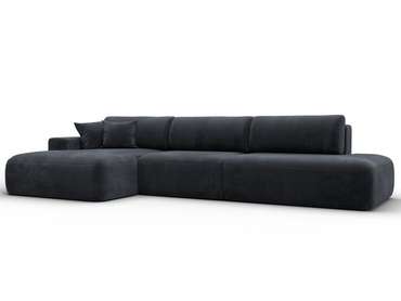 Угловой диван-кровать Лига 036 Модерн Лонг темно-серого цвета левый