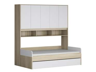 Кровать с антресолью Дельта Нэкст 120х200 белого цвета