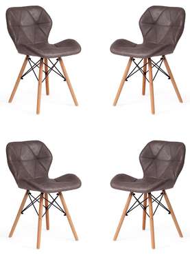 Набор из четырех стульев Stuttgart антично серого цвета