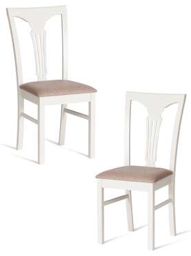 Набор из двух стульев Hermes бело-коричневого цвета