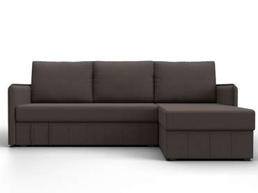 Угловой диван-кровать Слим темно-коричневого цвета правый угол