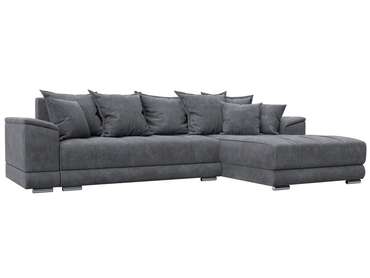 Угловой диван-кровать НордСтар темно-серого цвета правый 