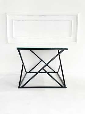 Журнальный столик "Elsa" черный с бронзовым стеклом (450х550х550)