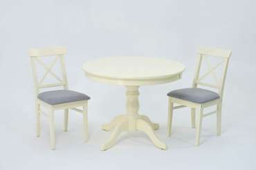 Набор из стола Брамс К 100 с двумя стульями Ингольф бежево-серого цвета