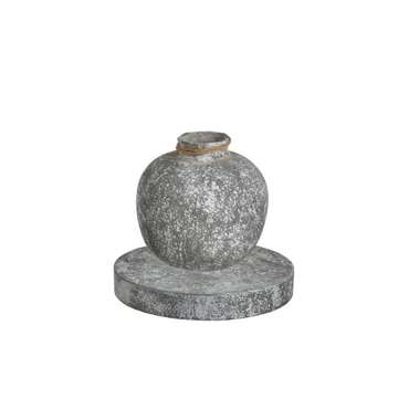 Керамическая ваза серого цвета на подставке 
