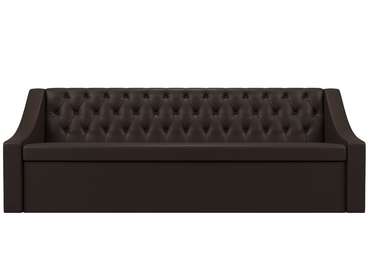 Кухонный прямой-кровать диван Мерлин коричневого цвета (экокожа)