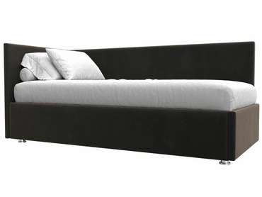 Кровать Лига 039 темно-коричневого цвета с подъемным механизмом левая