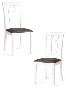 Комплект из двух стульев Camille Soft бело-серого цвета