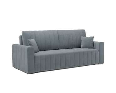 Прямой диван-кровать Лондон серо-синего цвета