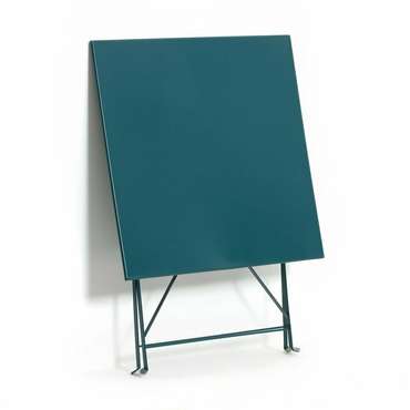 Стол квадратный складной из металла Ozevan синего цвета