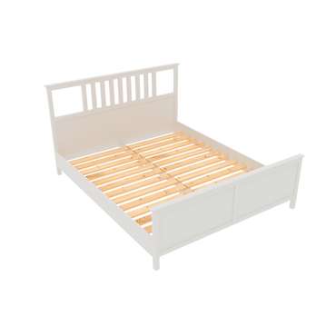 Кровать двухспальная 160х200 из массива сосны белого цвета