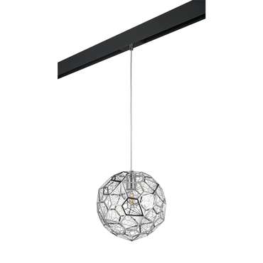 Светильник д/1-фазн трека FERMO 1х40W E27 ХРОМ/ЧЕРНЫЙ (724014+595007)