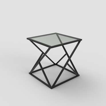Журнальный столик "Elsa" черный с бронзовым стеклом (450х450х450)