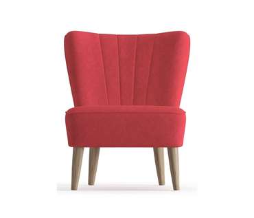 Кресло Пальмира в обивке из вельвета красного цвета