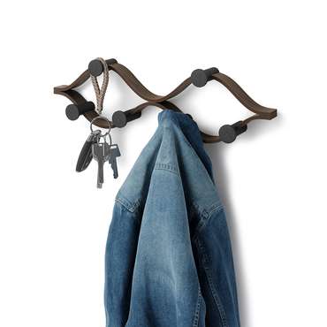 Настенная вешалка Montage коричневого цвета