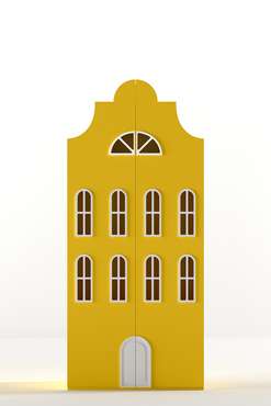 Двойной шкаф-домик Стокгольм Medium желтого цвета