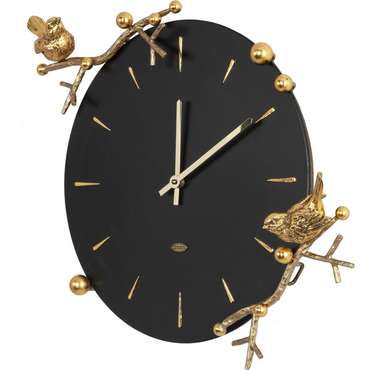 Часы настенные Терра черно-золотого цвета
