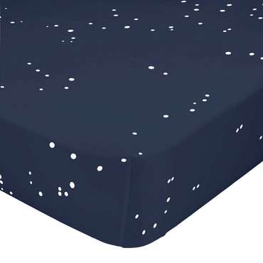 Простынь нижняя Blanc Cosmos 200x200 темно-синего цвета