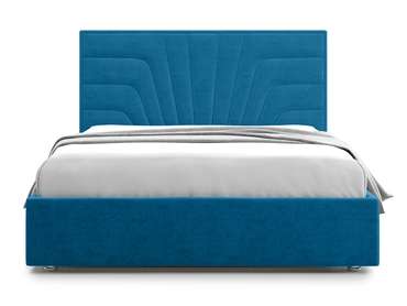 Кровать Premium Milana 160х200 синего цвета с подъемным механизмом