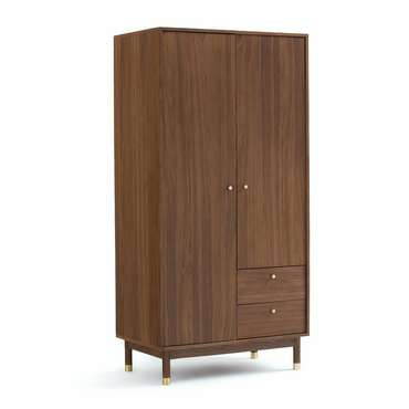 Шкаф двухдверный с двумя ящиками Lambro коричневого цвета