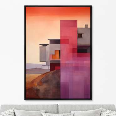 Репродукция картины Buildings, after sunset, No 2, 2024г.