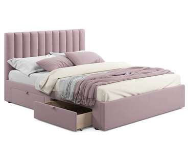 Кровать Olivia 160х200 лилового цвета без подъемного механизма