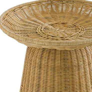 Стол для изголовья из плетеного ротанга Provence бежевого цвета