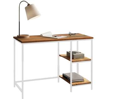 Рабочий стол Брио бело-коричневого цвета