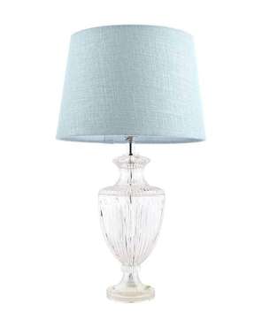 Настольная лампа Абель с серо-голубым абажуром