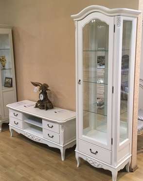 Витрина Akrata правая с зеркалом белого цвета