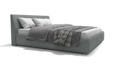 Кровать без подъемного механизма Алти 160х200 серого цвета