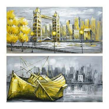 Картина Город 120 x 3 x 60 cm Loft (2 штук)