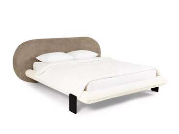 Кровать Softbay 160х200 с изголовьем коричневого цвета без подъемного механизма