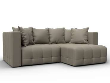 Угловой диван-кровать Лига-052 бежевого цвета (экокожа)