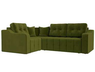 Угловой диван-кровать Кембридж зеленого цвета левый угол