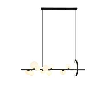 Люстра Иона черный (плафоны белые матовые) w120*28 h200 G9 10*5W+ Led 17W (4000K) (Led) (лампами не комплектуется)