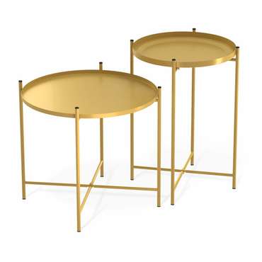 Комплект сервировочных столов Ансбах золотого цвета