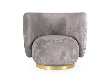 Кресло Lucca бежево-серого цвета с золотым основанием 