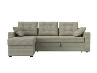 Угловой диван-кровать Камелот серо-бежевого цвета левый угол